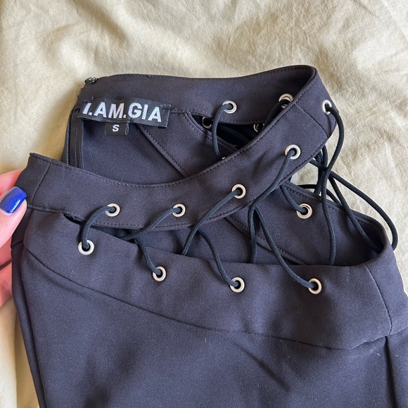 I AM GIA women’s black lace up trousers size S - Picture 5 of 5